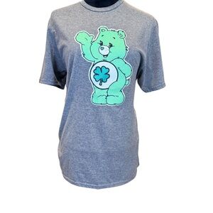 Care Bear Lucky St. Patrick's Day Good Luck Shamrock Women's Gray T-Shirt Large